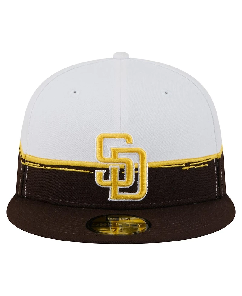 New Era Men's Brown/White San Diego Padres Paint Stroke 59FIFTY Fitted Hat