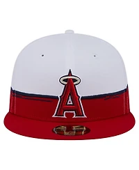 New Era Men's Red/White Los Angeles Angels Paint Stroke 59FIFTY Fitted Hat