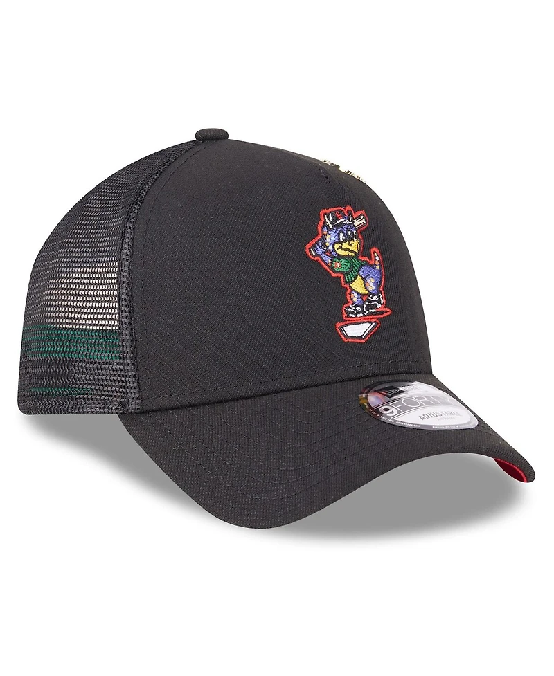 New Era Men's Black Colorado Rockies 2025 Big League Chew A-Frame 9FORTY Adjustable Trucker Hat