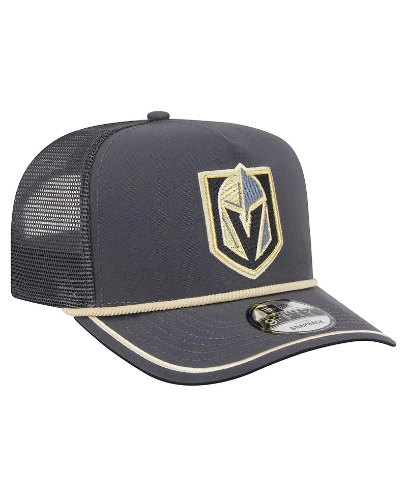 New Era Men's Gray Vegas Golden Knights Vintage Team Rope A-Frame 9FIFTY Snapback Hat