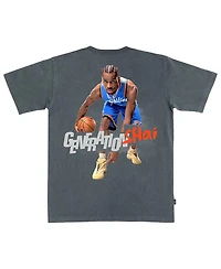 Slam Men's and Women's Shai Gilgeous-Alexander Charcoal Oklahoma City Thunder February/March 2025 Cover Graphic Remix T-Shirt