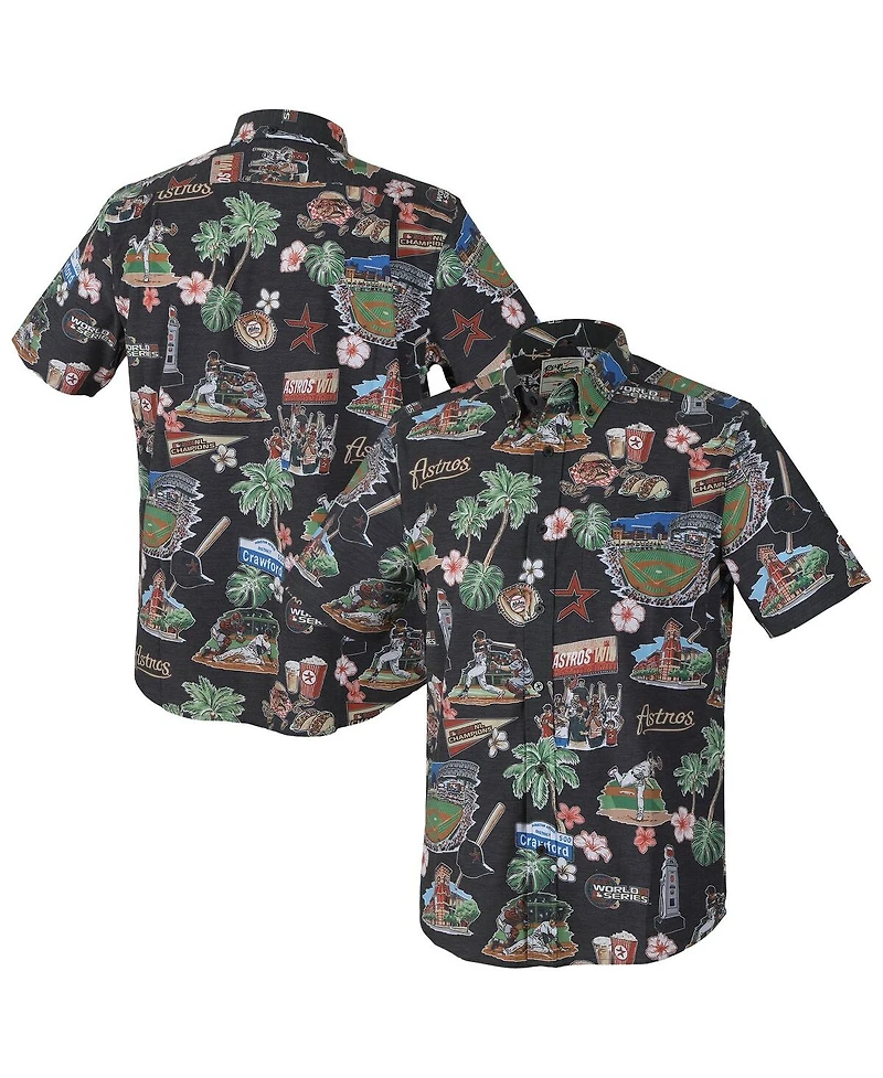 Reyn Spooner Men's Black Houston Astros Scenic Tri-Blend Button-Down Shirt