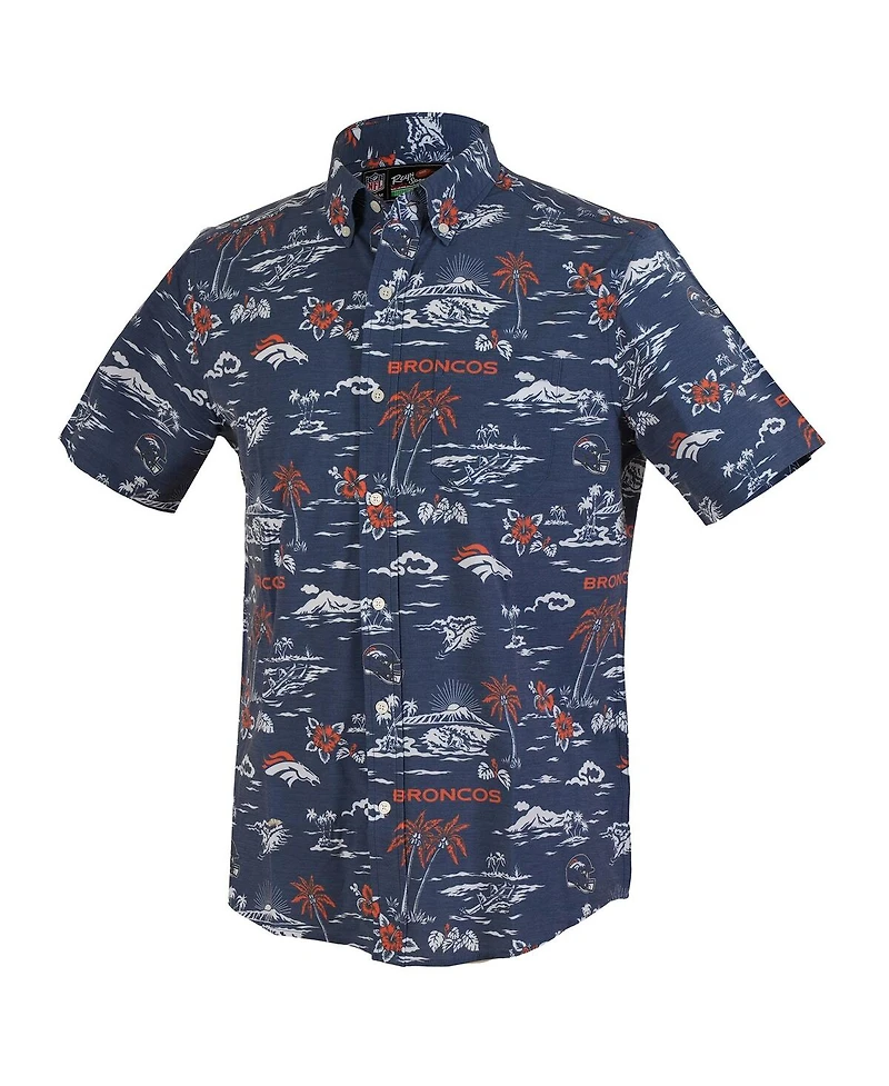 Reyn Spooner Men's Navy Denver Broncos Kekai Performance Button-Down Shirt