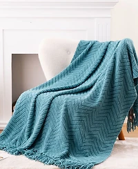 Battilo Herringbone Chenille Knit Throw, 50" x 60"
