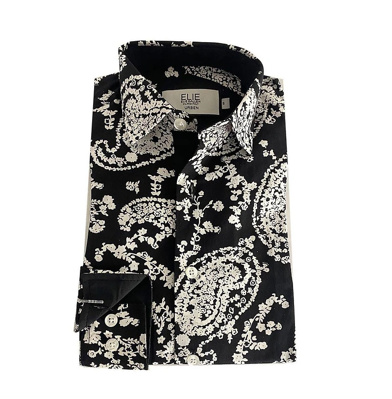 Elie Balleh Little Boys Black Paisley Button Down Shirt