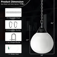 18 Inch 110 Pound Heavy Punching Water Aqua Bag with Adjustable Metal Chain