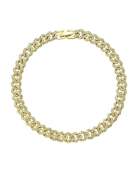 Adornia 14k Gold Plated Crystal Curb Chain Anklet