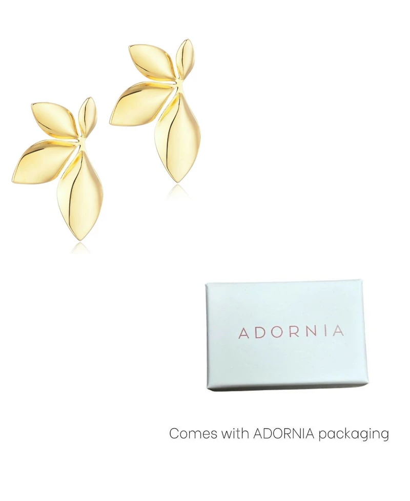 Adornia Gold Statement Flower Stud Earrings