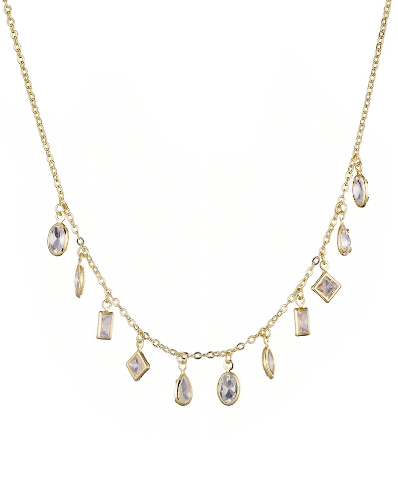 Adornia Gold Crystal Multi Shape Dangle Necklace