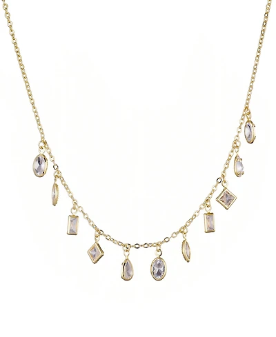 Adornia Gold Crystal Multi Shape Dangle Necklace