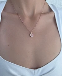 Adornia Cubic Zirconia Button Clover Halo Pendant Necklace