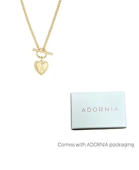 Adornia Gold Heart Initial Toggle Necklace