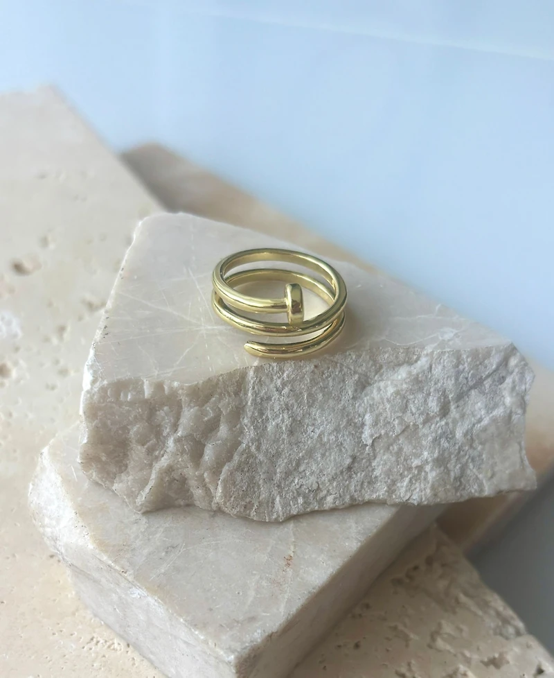 Adornia Gold Nail Double Wrap Ring