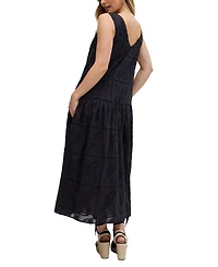 Raffya Women's Squire All Over Cut Work Drop Waist Midi Dress