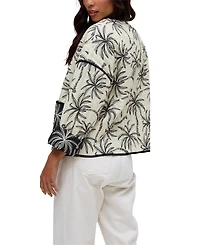 Raffya Women's Felicity Palm Print Reversible Jacket