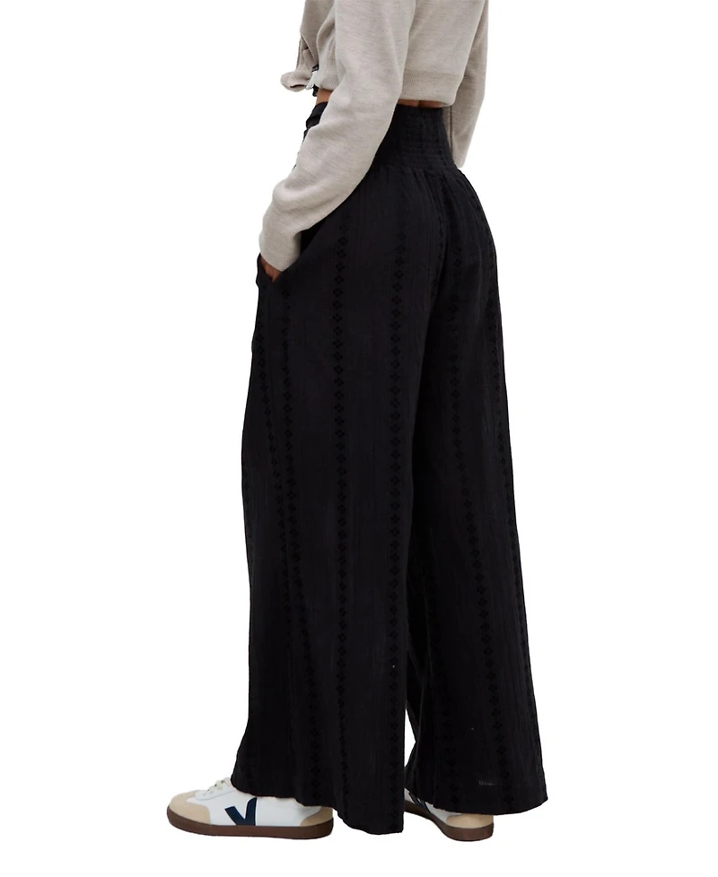 Raffya Women's Farrah Wide Leg Jacquard Trouser