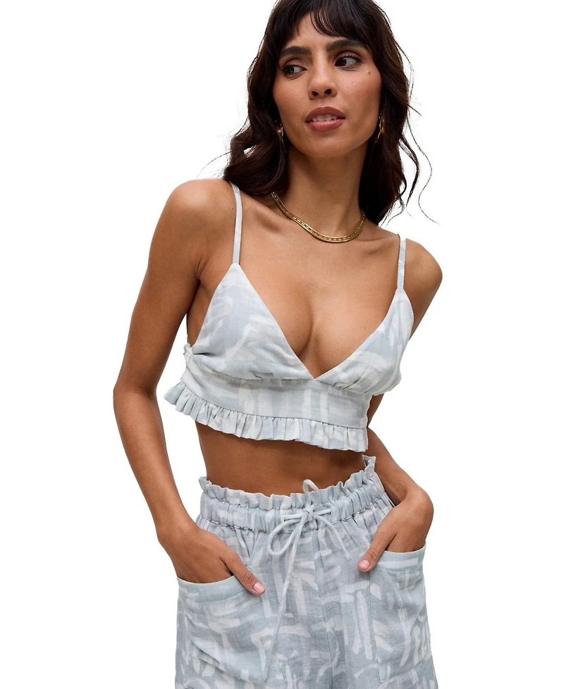 Raffya Women's Bonnie A-Line Warhol Print Bralette Top