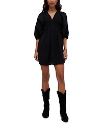 Raffya Women's Soipoi Ruched V-Neck Midi Dress