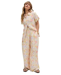 Raffya Women's Matisse Wide Leg Patchwork Floral Print Trouser