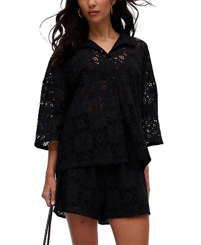 Raffya Women's Shelli All Over Broderie Anglaise Shirt