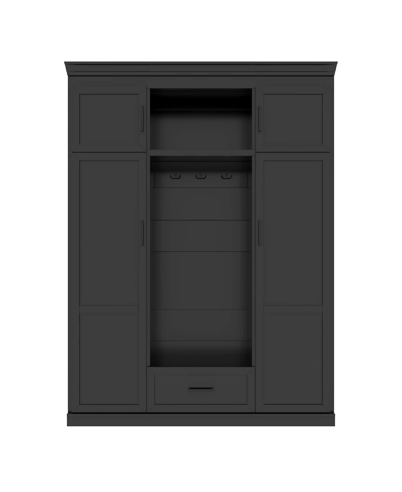 Streamdale Furniture Hall Tree with Bench 3 Hooks Cabinet Drawer & Shelves