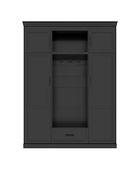 Streamdale Furniture Hall Tree with Bench 3 Hooks Cabinet Drawer & Shelves