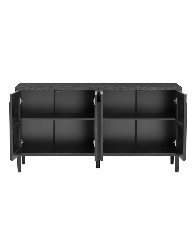 Streamdale Furniture 59.8" 4-Door Sideboard - Farmhouse Buffet/Tv Stand
