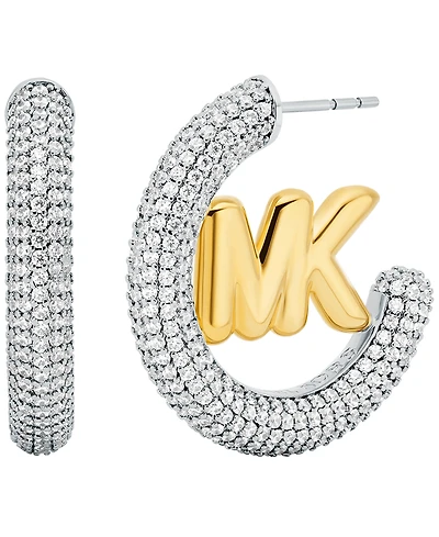 Michael Kors Gold-Tone Logo Hoop Earrings