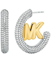 Michael Kors Gold-Tone Logo Hoop Earrings