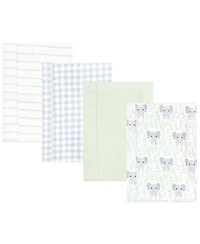 Hudson Baby Cotton Flannel Burp Cloths, -Pack