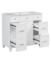 Streamdale Furniture 36" Bathroom Vanity w/ Ceramic Sink & Hairdryer Drawer