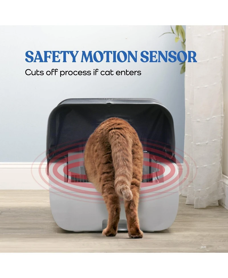 Streamdale Furniture Smart Cat Litter Box Cat Litter Box Wide Opening