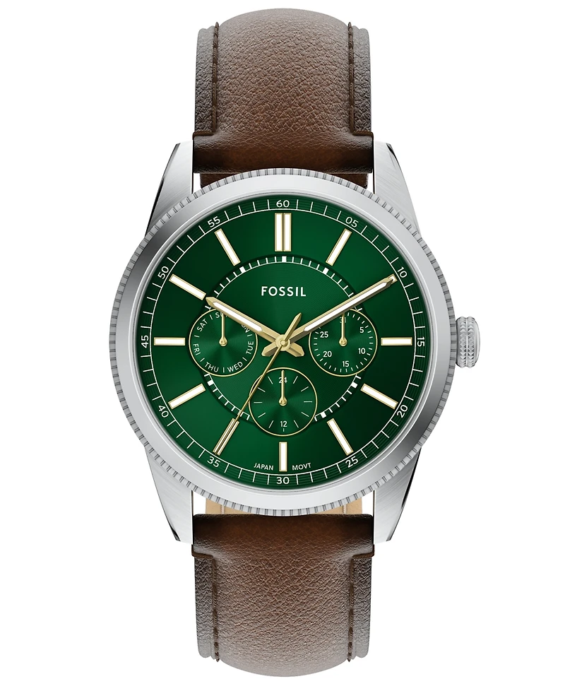 Fossil Men's Pearson Multifunction Brown Leather Watch, 42mm