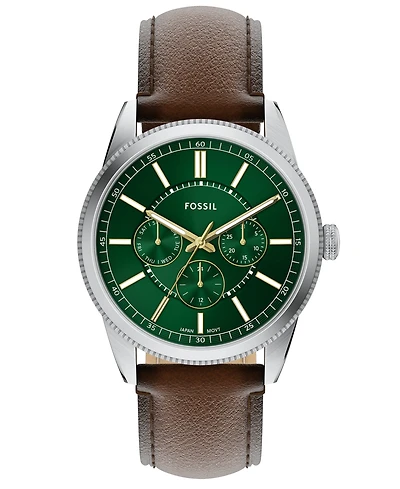 Fossil Men's Pearson Multifunction Brown Leather Watch, 42mm