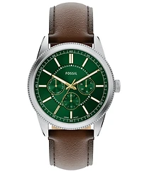 Fossil Men's Pearson Multifunction Brown Leather Watch, 42mm