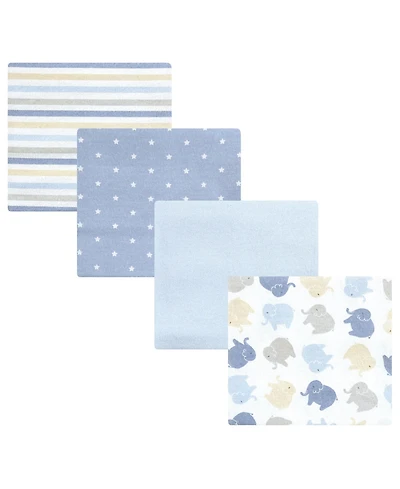 Hudson Baby Boys 4-Piece Cozy Cotton Receiving Blankets Set