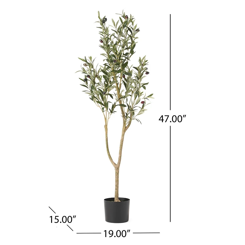 Streamdale Furniture Artificial Olive Tree - 47'' Tall - Pre-Potted
