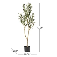 Streamdale Furniture Artificial Olive Tree - 47'' Tall - Pre-Potted