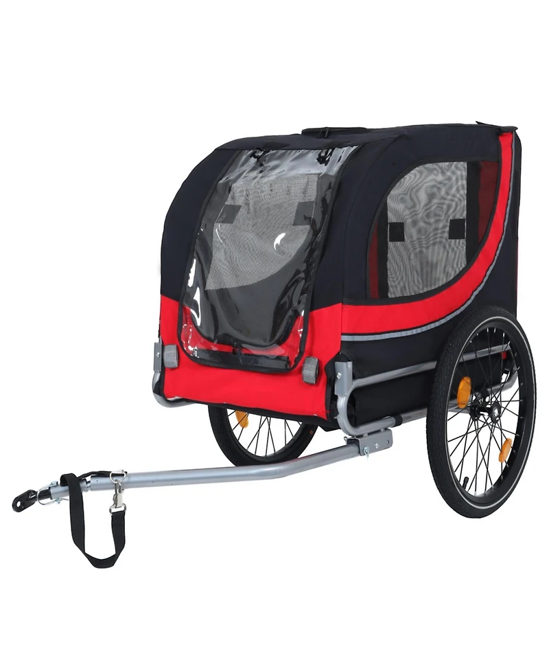 Streamdale Furniture Dog Bike Trailer - Folding 120LB Capacity All-Terrain Black/Red