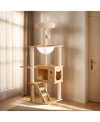 Streamdale Furniture Modern Cat Tower with Scratching Posts & Hammock