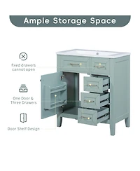 Streamdale Furniture 30" Bathroom Vanity with Sink & Drawers