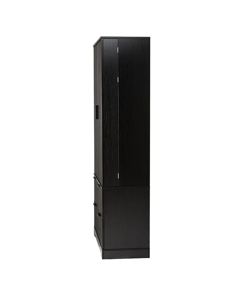 Streamdale Furniture 72" Fluted Pantry Cabinet with Drawers & Spice Rack - Black