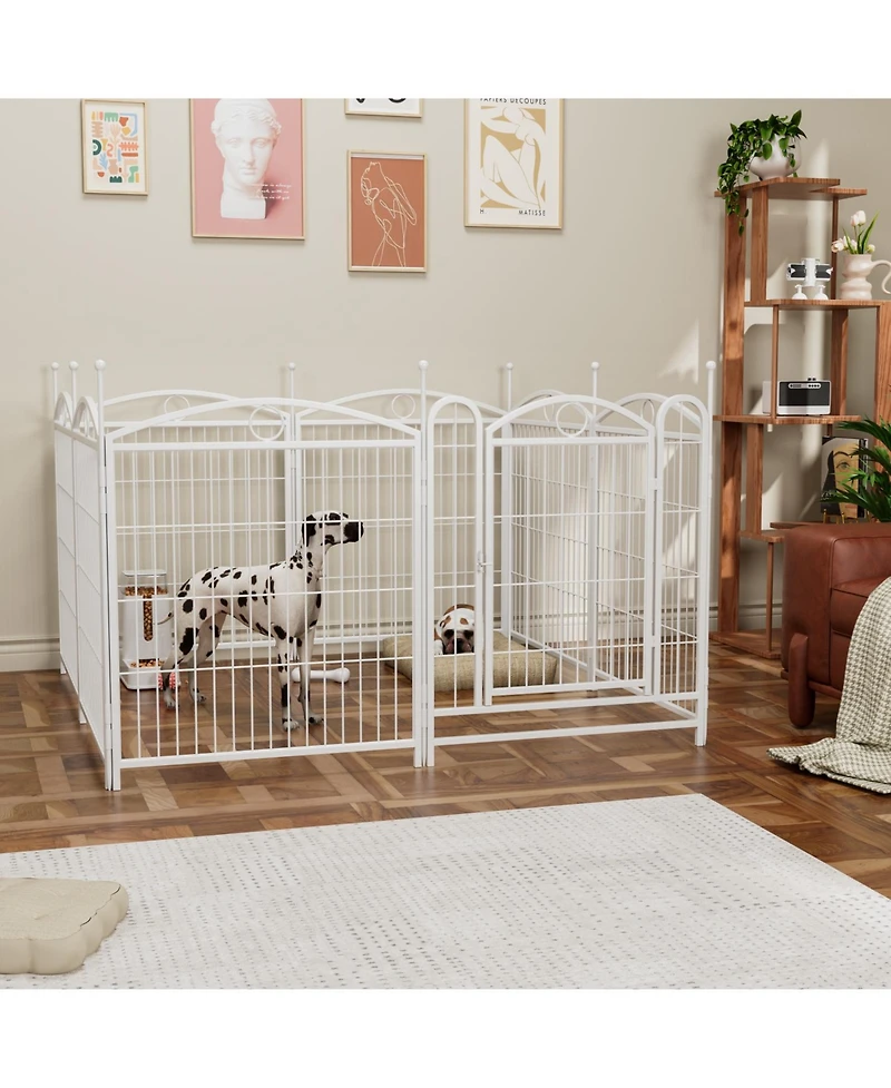 Streamdale Furniture Dog Playpen 32-Inch 8-Panel Metal Pet Fence