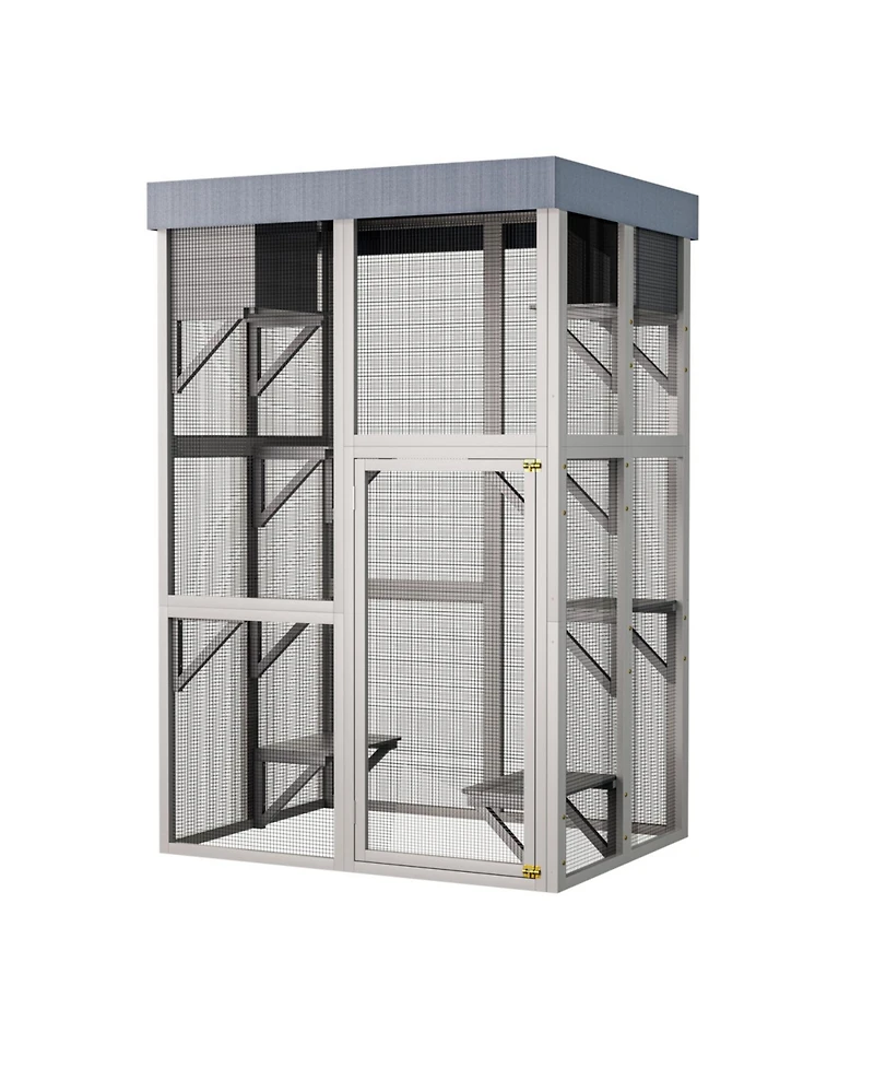 Streamdale Furniture 70.5" Outdoor Catio with Platforms & Napping Houses
