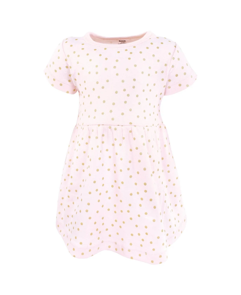 Hudson Baby Toddler Girls Cotton Dresses 2pck, Multicolor Sea Shells
