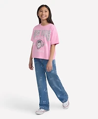 abercrombie kids Girls High Rise Discharge Wide Leg Jeans