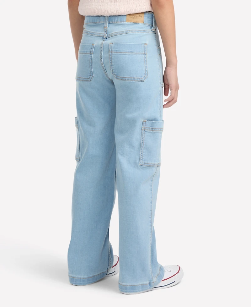 abercrombie kids Girls High Rise Wide Leg Utility Jeans