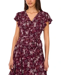 Vince Camuto Women's V-Neck Flutter-Sleeve Maxi Dress