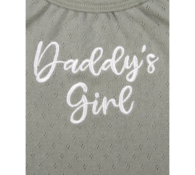 Baby Essentials Girls Daddy's Girl Bodysuit, Headband, Flare Pants & Socks, 4 Piece Set