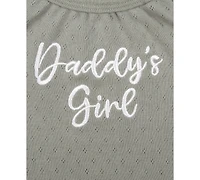Baby Essentials Girls Daddy's Girl Bodysuit, Headband, Flare Pants & Socks, 4 Piece Set